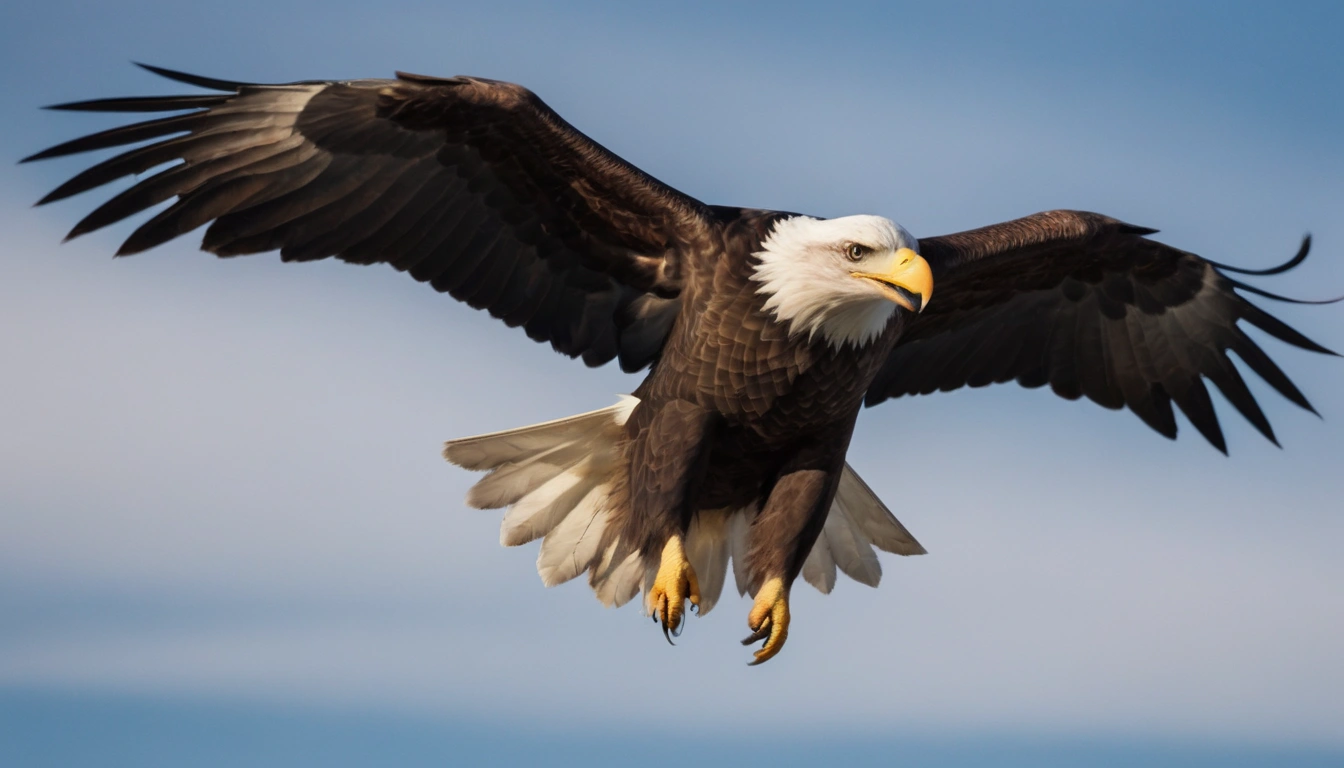 Águila volando sobre un hábitat acuático, observando potenciales presas, incluyendo jóvenes cocodrilos americanos
