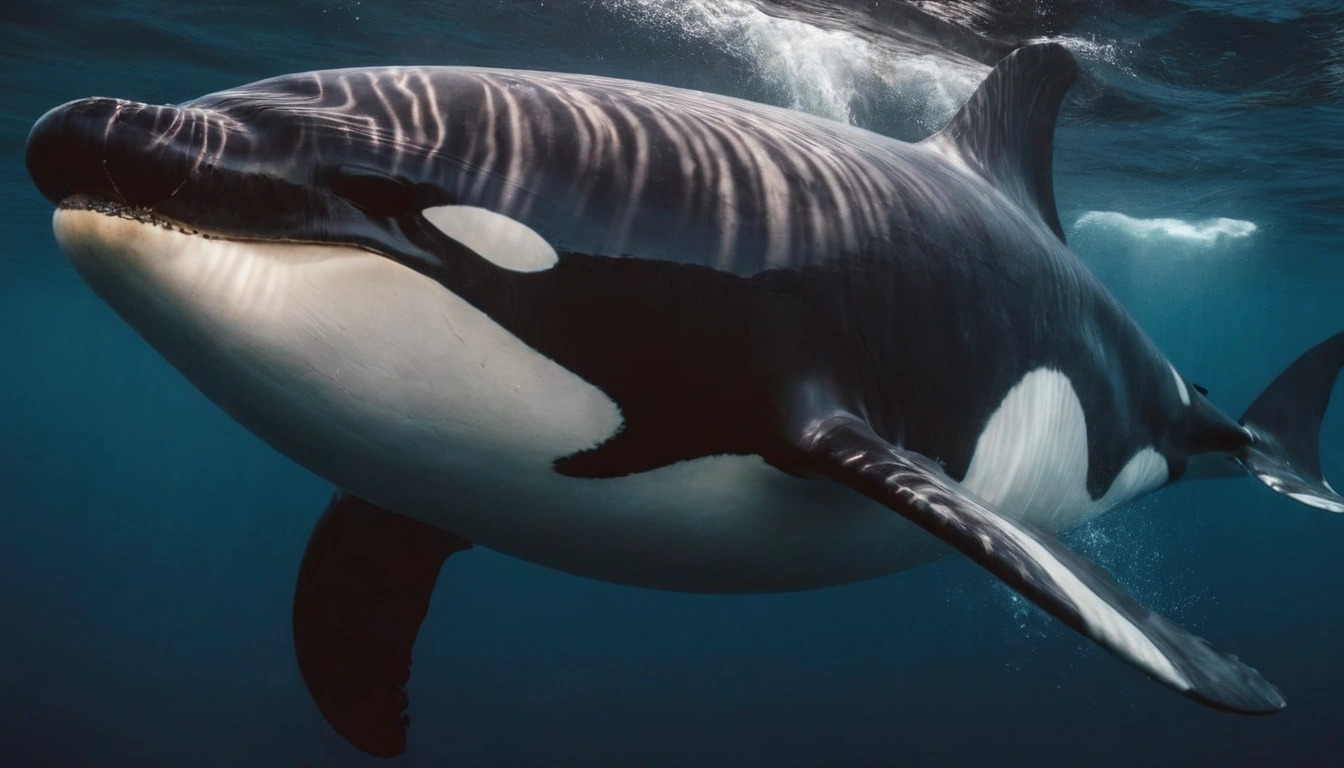 Orca en su hábitat natural gran depredador del pez espada Orca en su hábitat natural gran depredador del pez espada