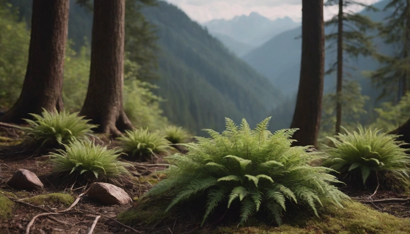 Árboles y raíces en un bosque denso fuente importante de alimentación para los osos Grizzly durante épocas de escasez Árboles y raíces en un bosque denso fuente importante de alimentación para los osos Grizzly durante épocas de escasez