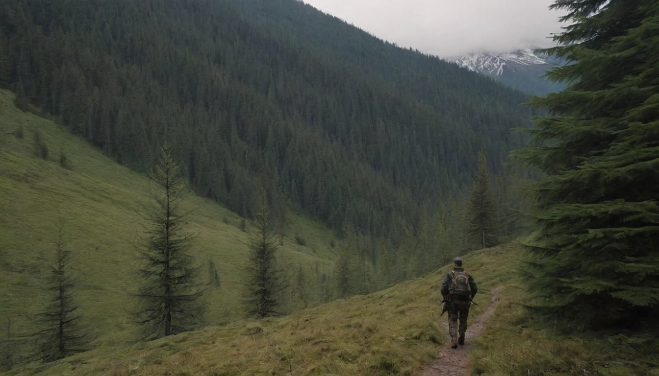 Cazador en el bosque principal amenaza para los osos negros debido a la caza ilegal