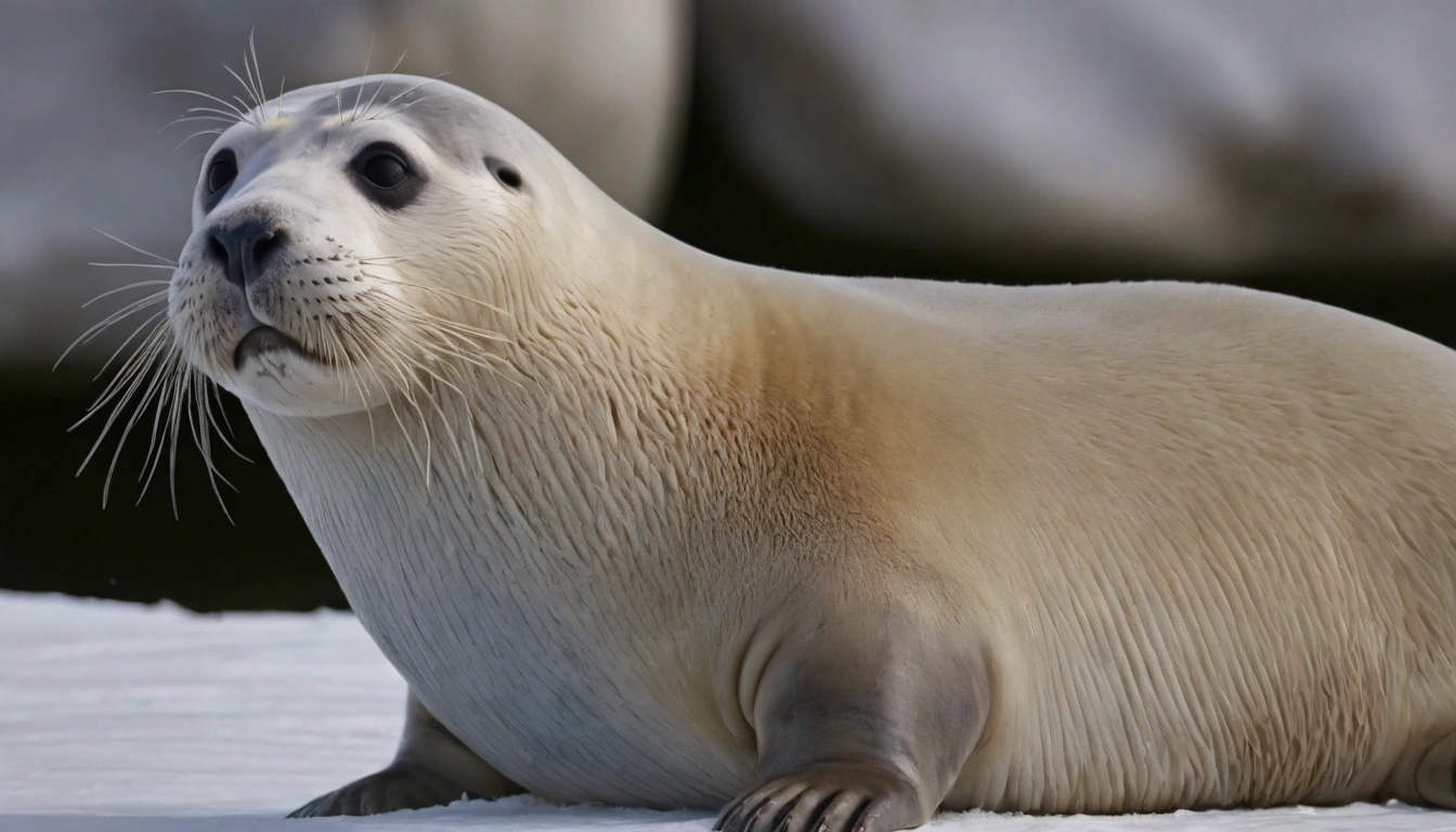Foca barbuda Erignathus barbatus una de las principales dietas de alimentación de los osos polares en el Ártico