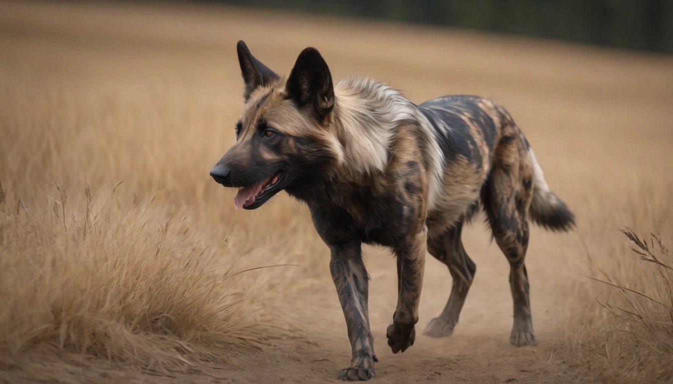 Perro salvaje posible depredador de las gallinas en estado silvestre Perro salvaje posible depredador de las gallinas en estado silvestre