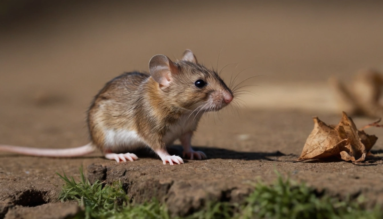 Ratón silvestre una presa común para los mapaches
