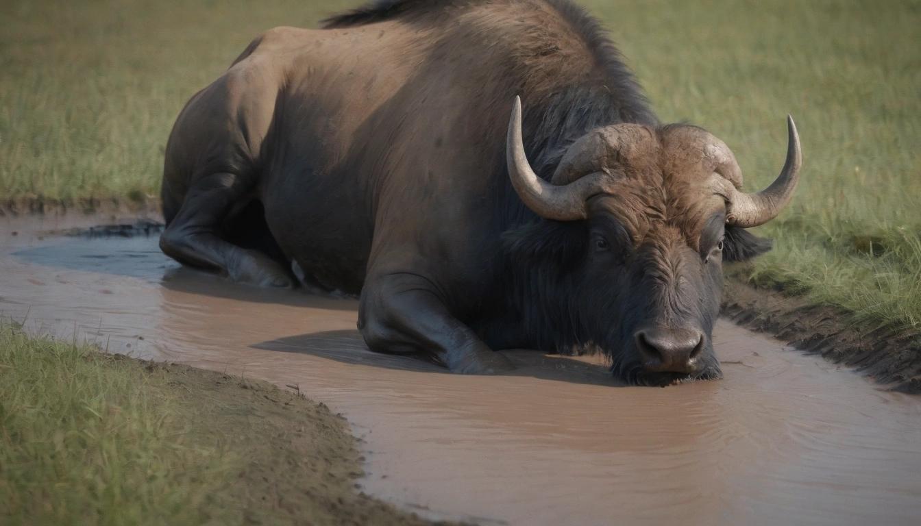 Un búfalo atascado en el lodo una posible fuente de carroña para el temido dragón de Komodo Un búfalo atascado en el lodo una posible fuente de carroña para el temido dragón de Komodo