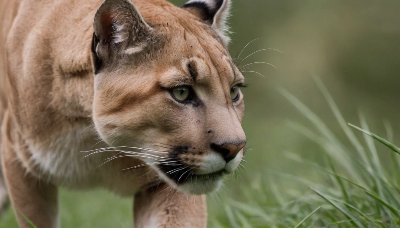 Un puma en su hábitat natural, representando una amenaza considerable para los mapaches