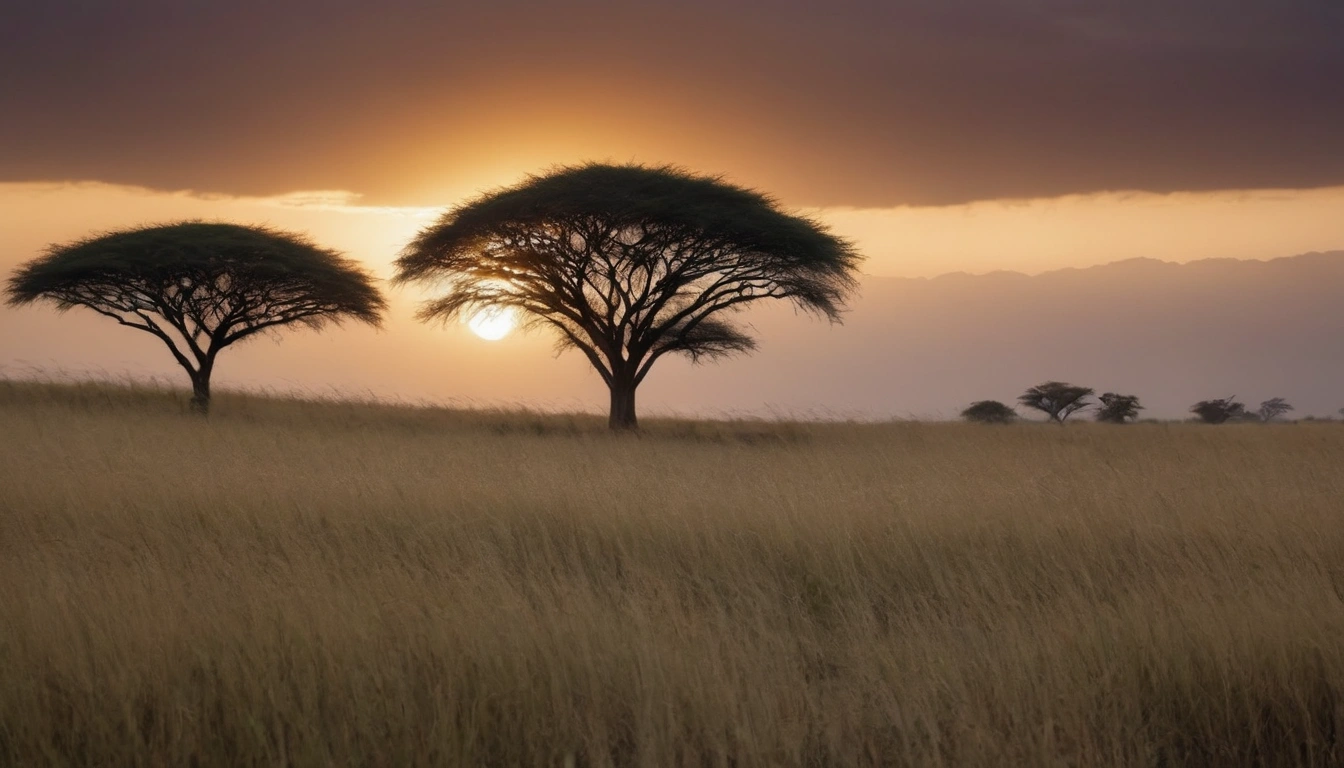Vista de las hierbas bajas en la planicie africana esenciales como alimento para las avestruces Vista de las hierbas bajas en la planicie africana esenciales como alimento para las avestruces