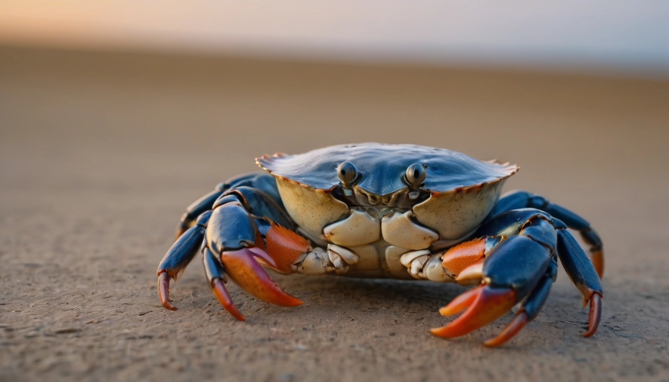 Cangrejo cerca del mar, una fuente importante de comida para las morsas Cangrejo cerca del mar, una fuente importante de comida para las morsas.