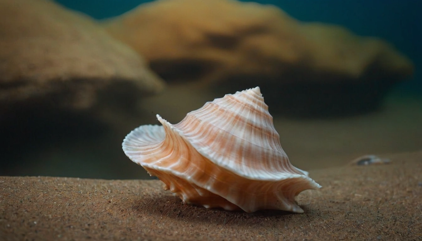 Caracola marina en el fondo del mar, una fuente ocasional de alimento para las morsas Caracola marina en el fondo del mar, una fuente ocasional de alimento para las morsas.