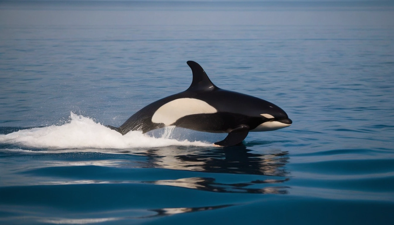 Orca en su hábitat natural, depredador natural de las morsas Orca en su hábitat natural, depredador natural de las morsas.